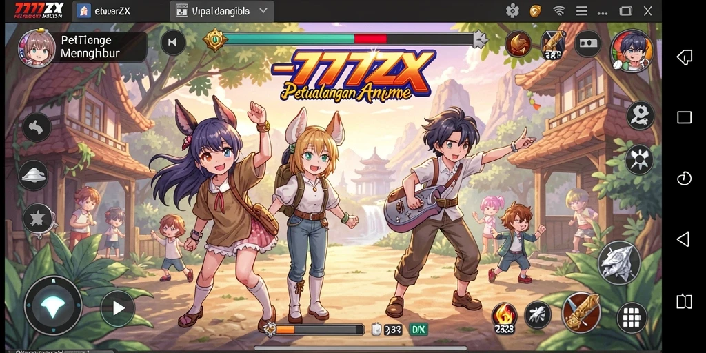 Tampilan gameplay menakjubkan dari permainan Anime 777ZX.