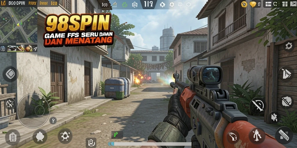 Tampilan gameplay intens di 98SPIN dengan aksi tembak-menembak seru.