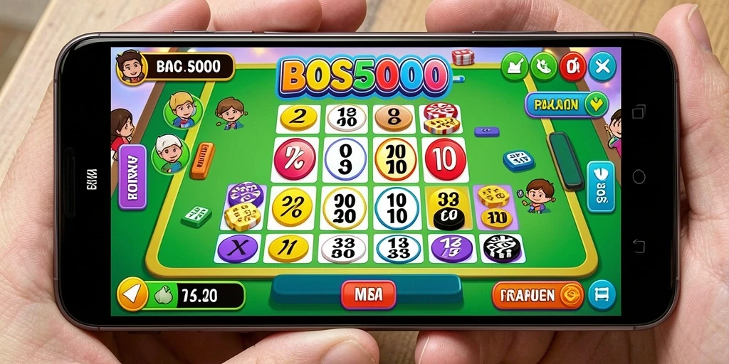 Screenshot BOS5000 menampilkan gameplay Bingo yang seru dan interaktif.