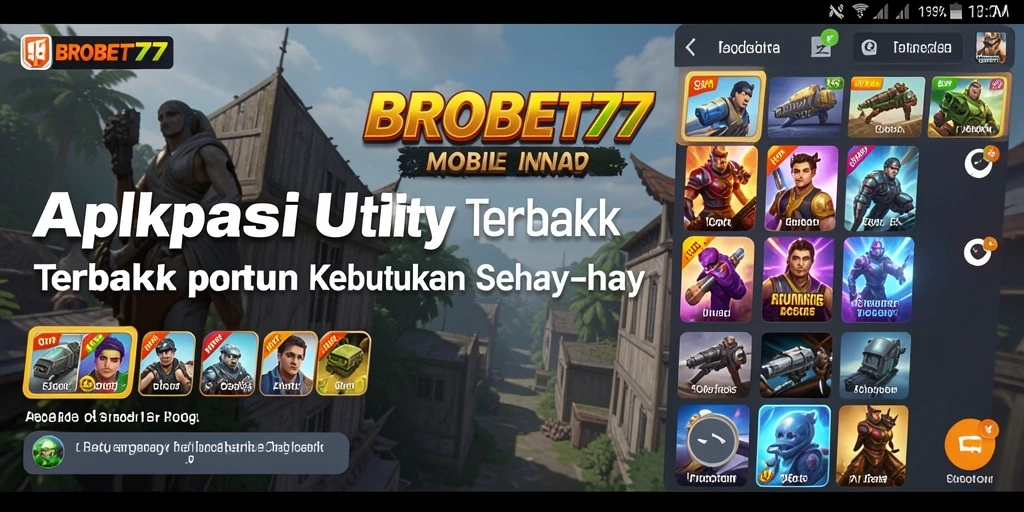 Tampilan antarmuka utama BROBET77 dengan fitur Utility yang lengkap.