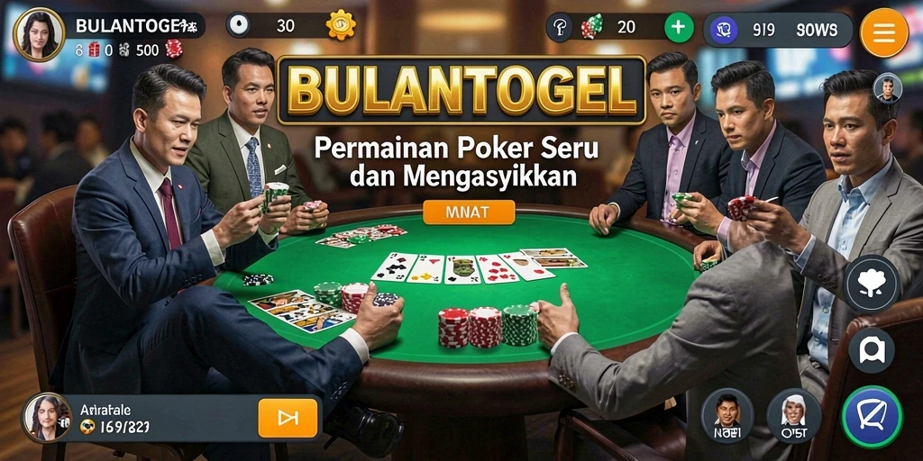 Tampilan gameplay poker yang menegangkan dan seru.