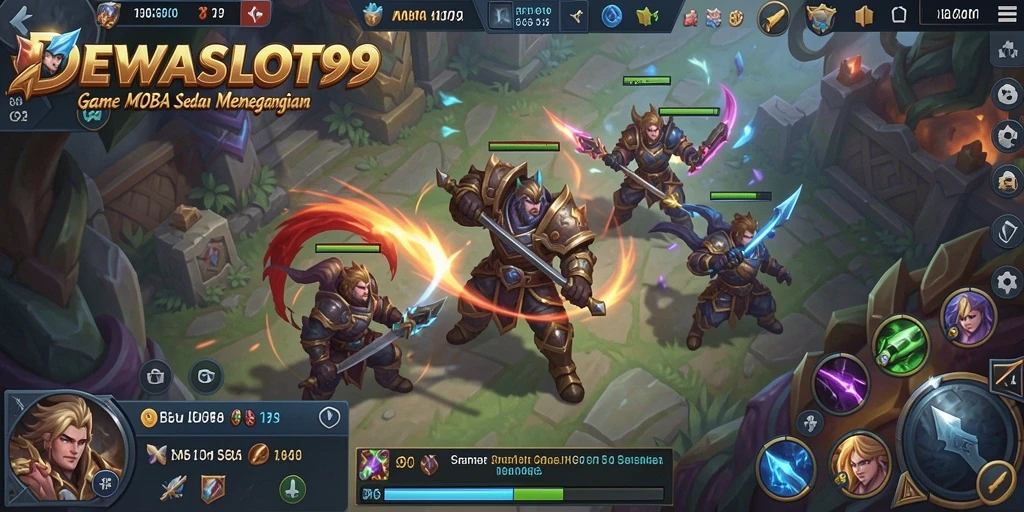 Tangkapan layar gameplay seru di DEWASLOT99 dengan aksi MOBA yang mendebarkan.