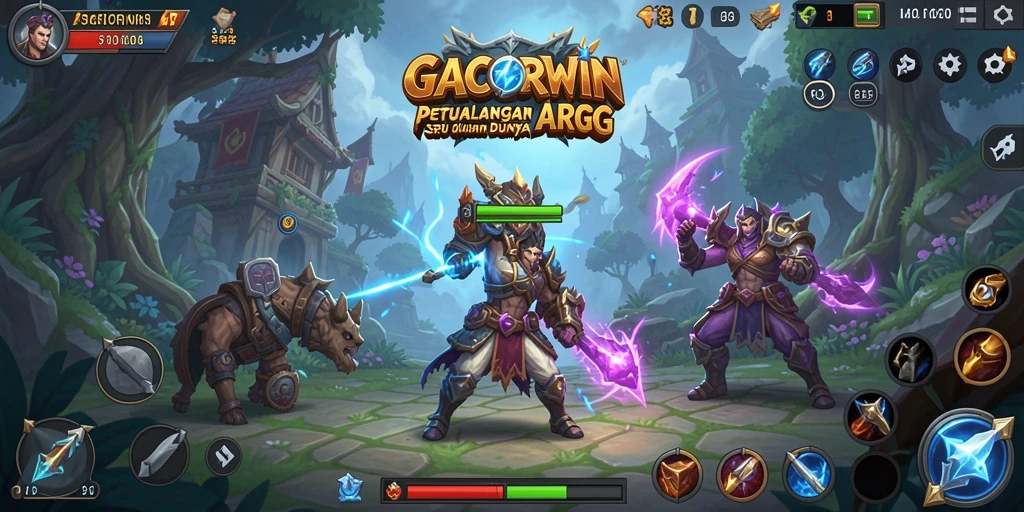 Tampilan gameplay GACORWIN dengan aksi tempur yang seru.