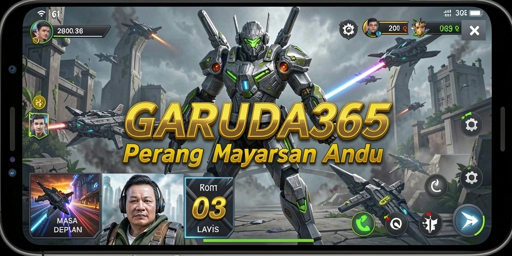 Menampilkan aksi menegangkan dalam gameplay FPS GARUDA365.
