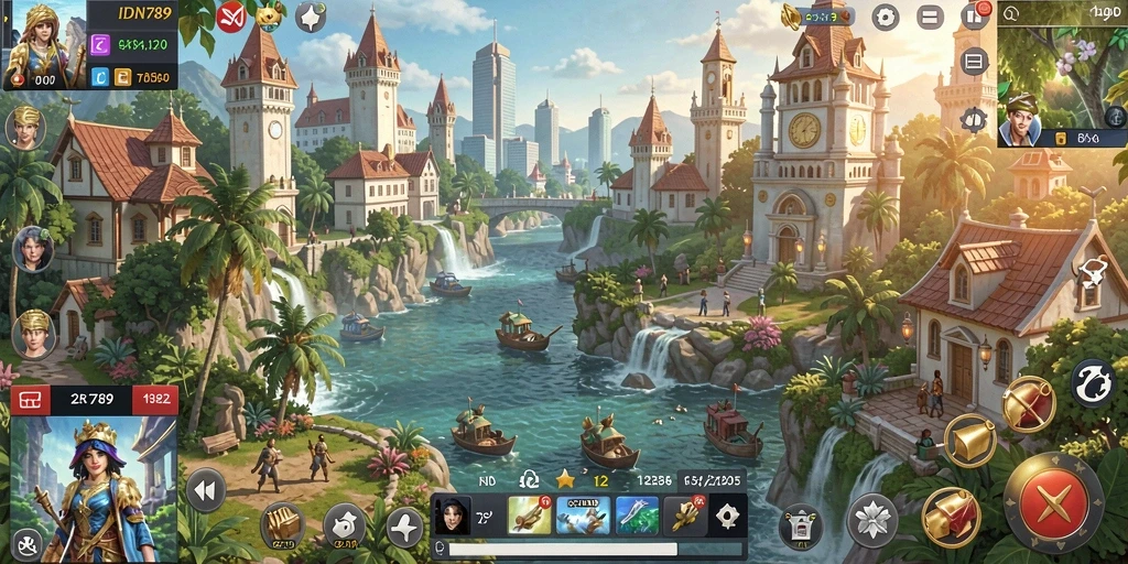 Screenshot gameplay IDN789 yang menunjukkan eksplorasi dunia terbuka.