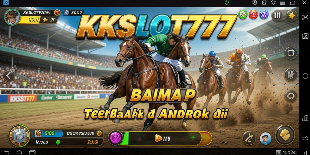 Tampilan gameplay seru dari KKSLOT777 yang menunjukkan aksi balap.