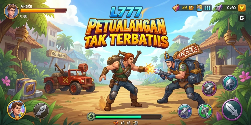 Tampilan gameplay L777 yang seru dan penuh warna dalam genre arcade.