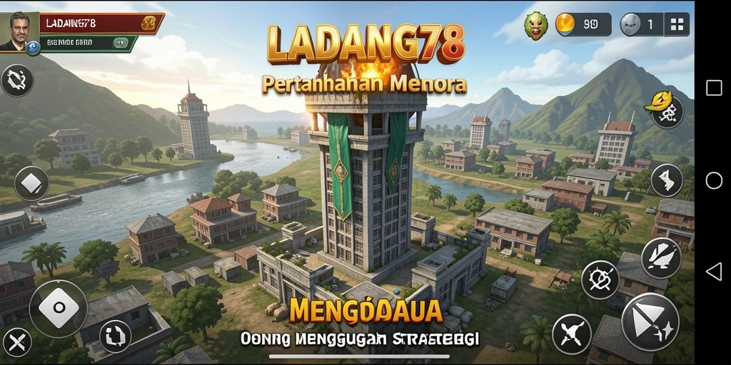 Screenshot gameplay <strong>LADANG78</strong> menampilkan pertempuran seru dengan strategi menara yang mendebarkan.