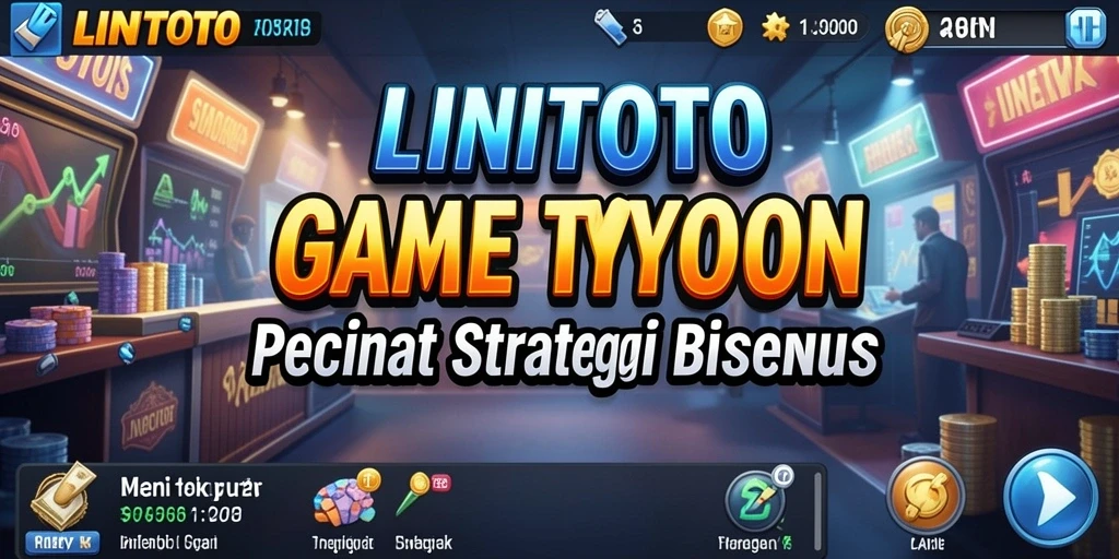 Tampilan gameplay LINITOTO dengan berbagai elemen Tycoon.