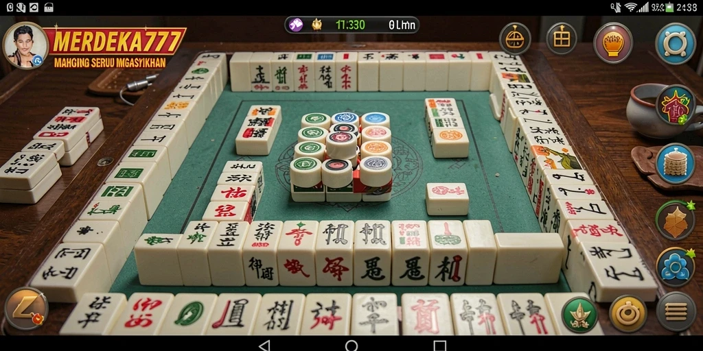 Tampilan gameplay <strong>MERDEKA777</strong> yang seru dan menantang dalam permainan Mahjong.