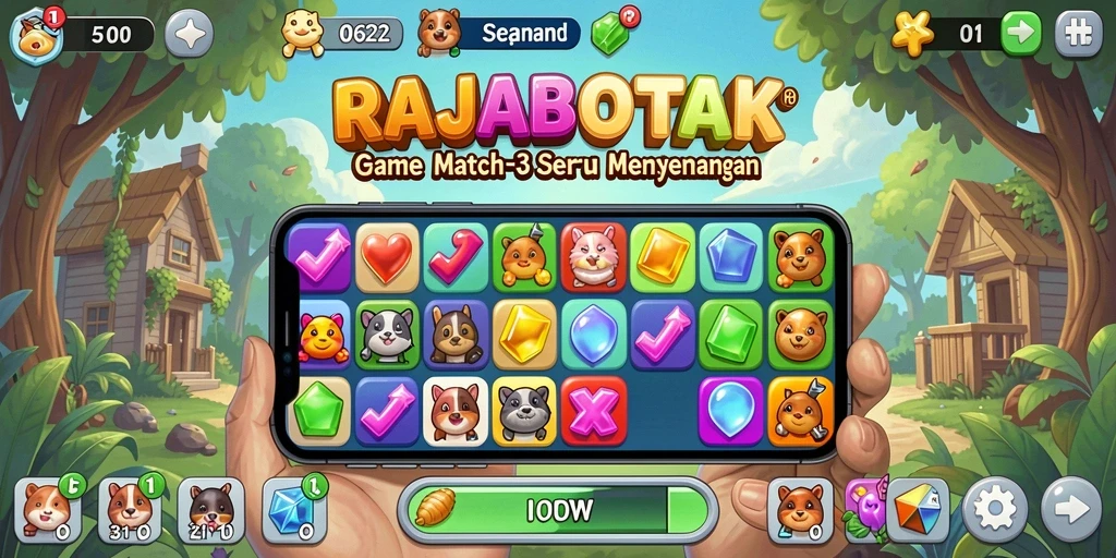 Tampilan gameplay RAJABOTAK yang seru dan penuh warna.