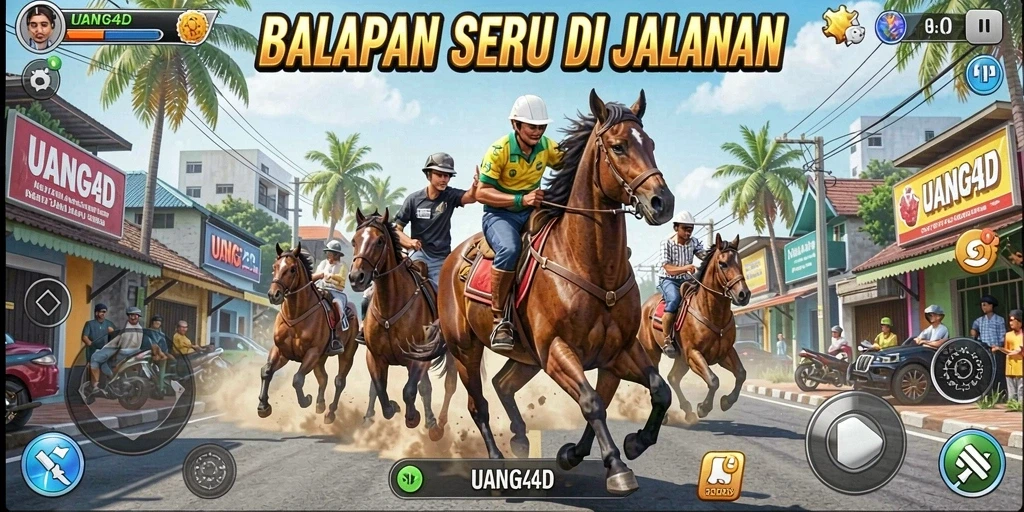 Tampilan gameplay balap yang mendebarkan dan menantang.